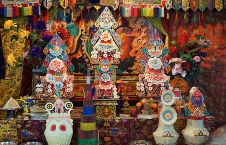 Butter Sculptures in Tsurphu Monastery During the Tibetan New Year
