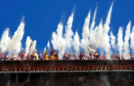 Incense offering on the roof top on the third day of Losar the Tibetan New Year