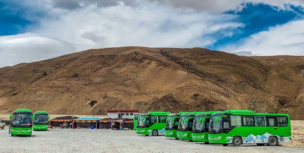 Eco friendly eletric Bus at the Mount Everest Basecamp