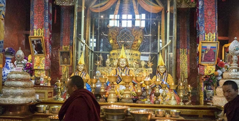 Je Tsongkhapa tomb stupa in Ganden Monastery