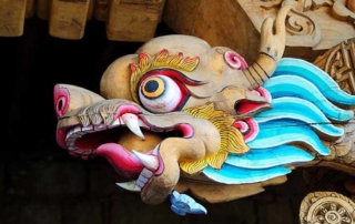 Dragon carved on the Pillar of the Monastery