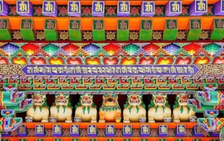 Tibetan Wood Carving on the crossbeams