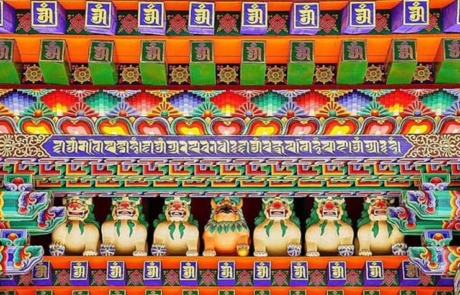 Tibetan Wood Carving on the crossbeams