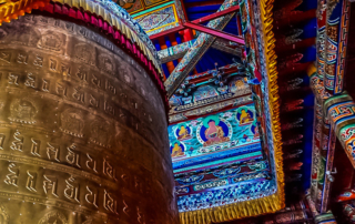 Rebkong Giant in prayer wheel in Rebkong